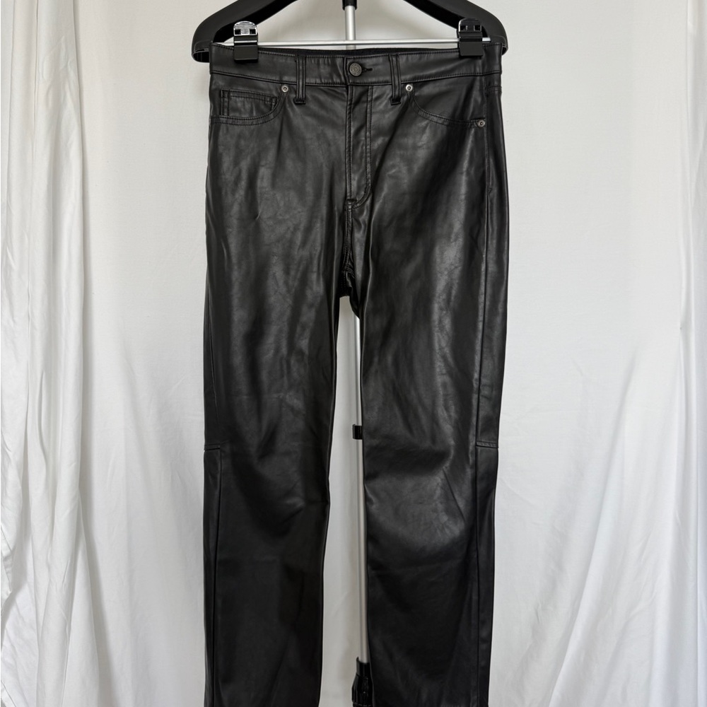GAP Women's Black Slim Faux Leather Pants